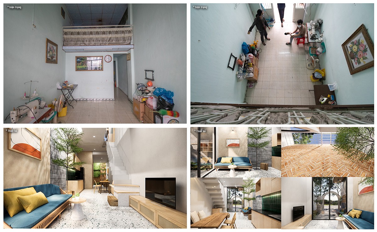 Hiện trạng và thiết kế 3d căn nhà