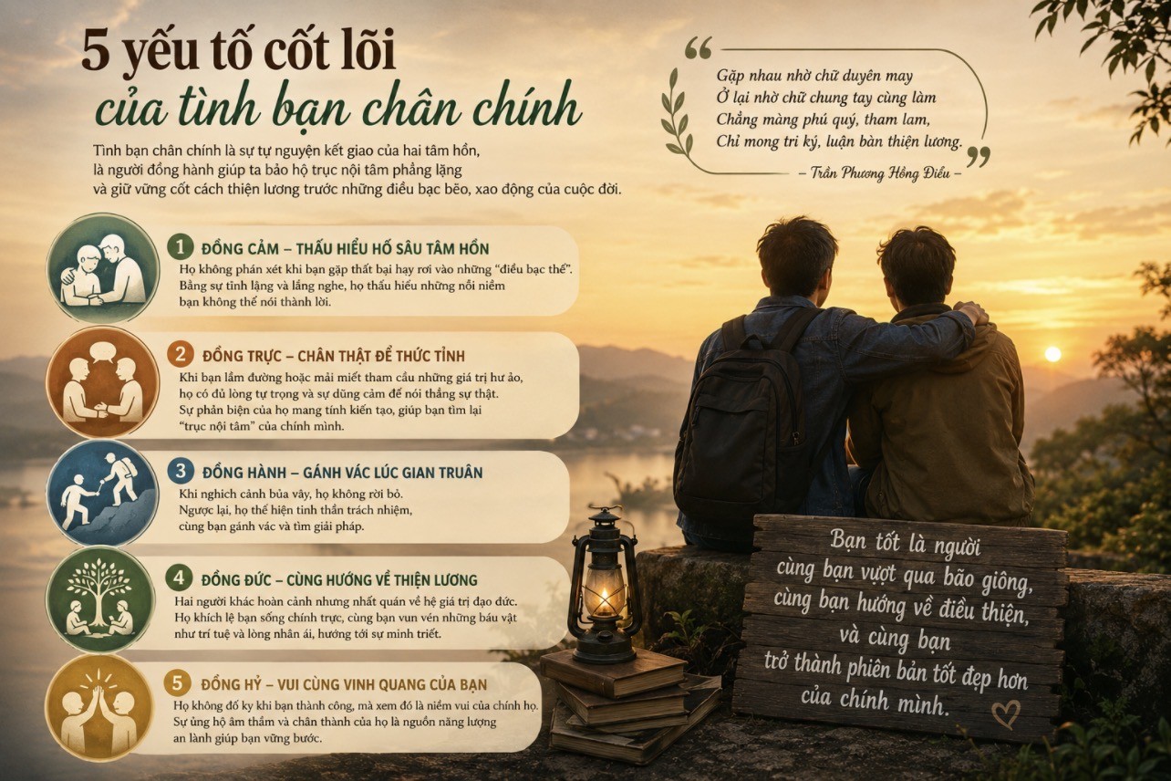 5 yếu tố cốt lõi của tình bạn chân chính