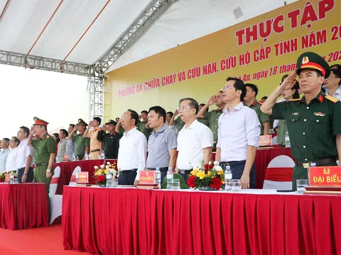 Nghệ An: Thực tập phương án chữa cháy và cứu nạn, cứu hộ cấp tỉnh năm 2025 tại Cảng hàng không quốc tế Vinh