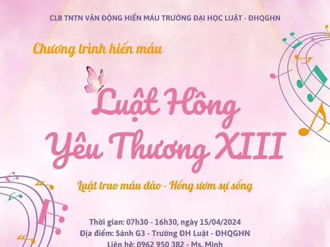 Phát động Chương trình hiến máu “Luật Hồng yêu thương XIII”