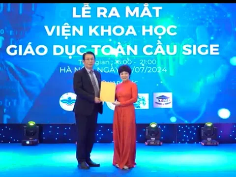 VTV1 đưa tin Lễ ra mắt Viện Khoa học Giáo dục Toàn cầu