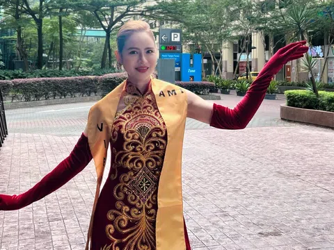 Hoa hậu Lan Lê ghi điểm khi diện áo dài trong ngày đầu tại Asian Model Icon International 2024