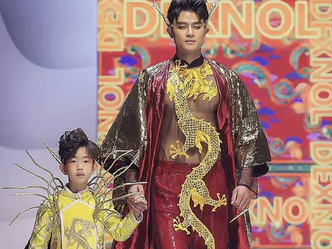Model kid Minh Triết cùng Á vương Toàn cầu Hữu Đạt làm vedette cho BST "Ấn tượng Châu Á"