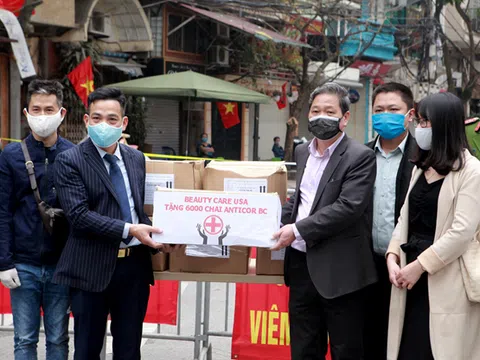 6000 chai nước rửa tay Anticor BC chuẩn Dược đã được tặng cho vùng cách ly bởi công ty Beauty Care Usa