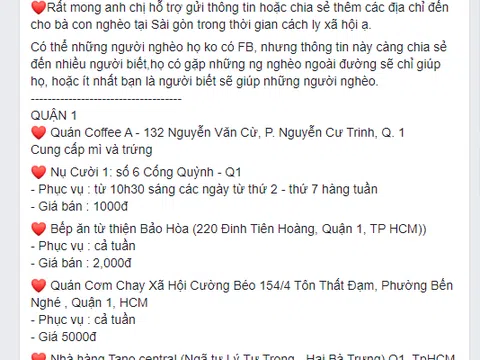 Tổng hợp những quán cơm miễn phí, quán cơm 2000đ ở TP HCM